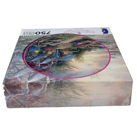 Thomas Kinkade Seaside Hideaway Painting  Art 24" Round 750 Pc Puzzle - Picture 4 of 9
